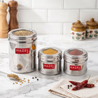 Stainless Steel Kitchen Containers Set of 3, Airtight Masala Box
