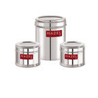 Stainless Steel Kitchen Containers Set of 3, Airtight Masala Box