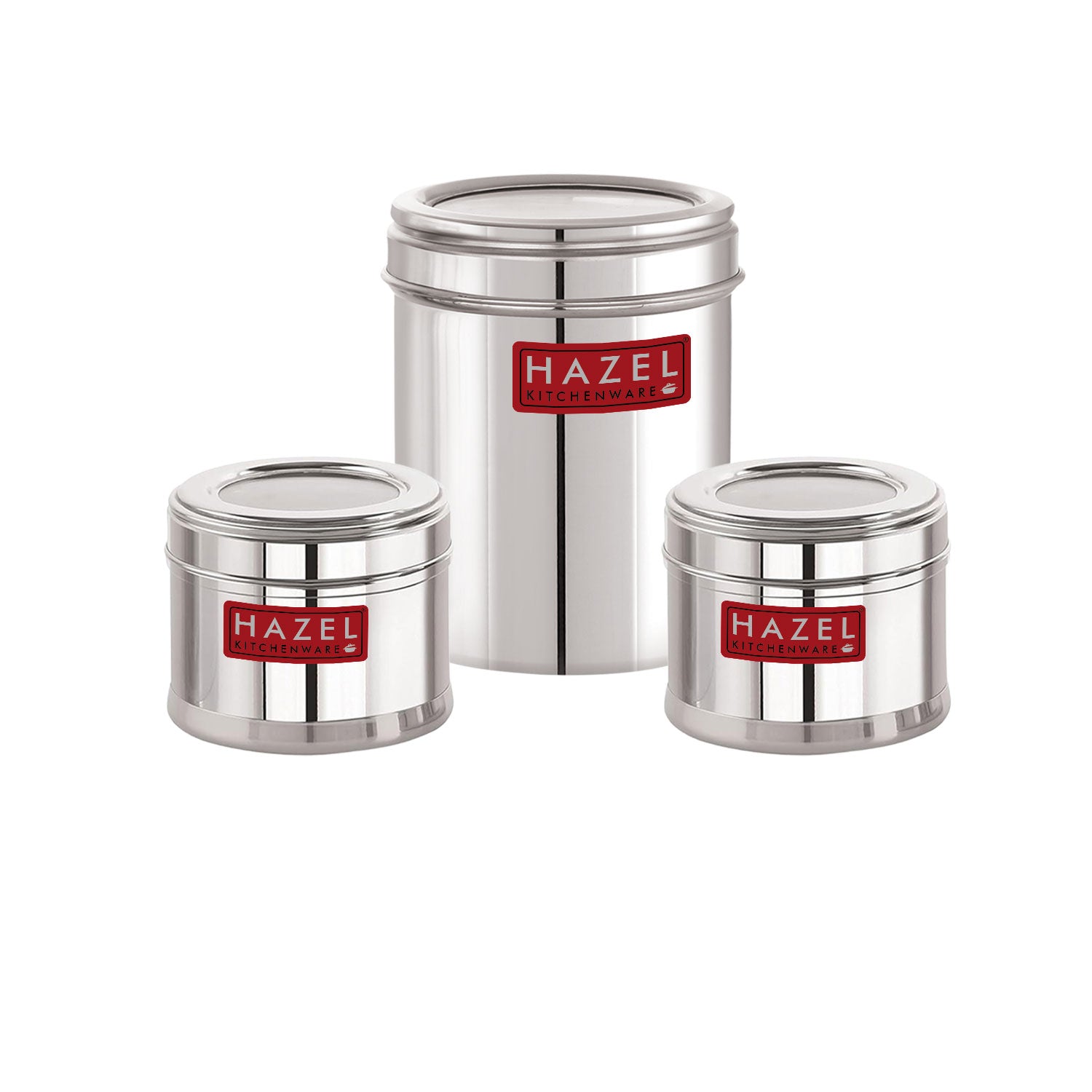 Stainless Steel Kitchen Containers Set of 3, Airtight Masala Box