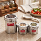 Stainless Steel Kitchen Containers Set of 3, Airtight Masala Box