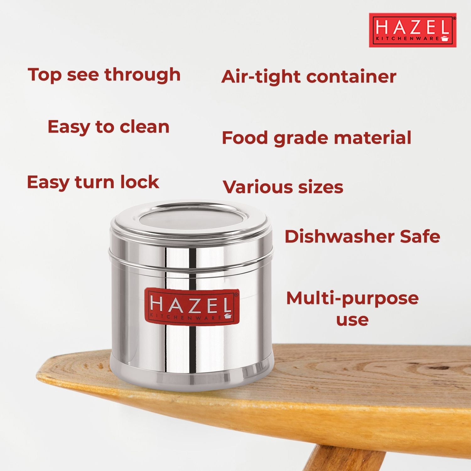 Stainless Steel Airtight Masala, Spice Container Set for Kitchen Storage