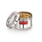 Stainless Steel Masala Box with Airtight Transparent Lid, 450 ml - Set of 2