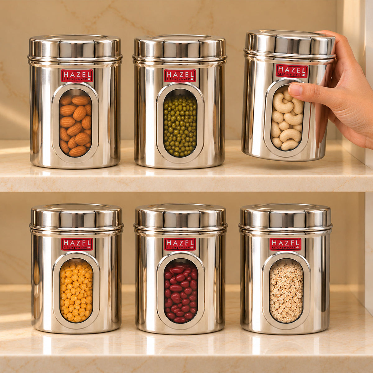 Airtight Stainless Steel Storage Containers with Transparent Window