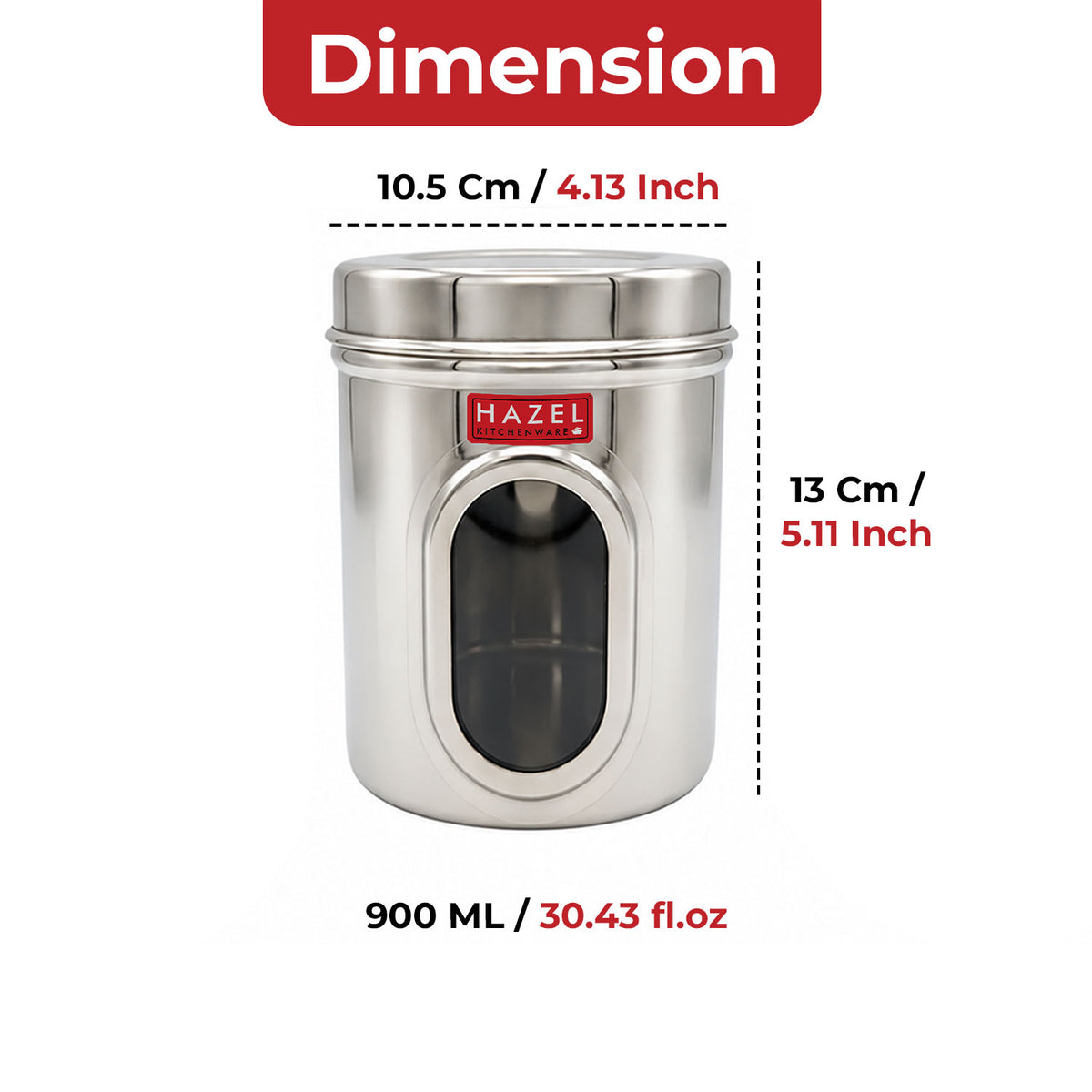 Airtight Stainless Steel Storage Containers with Transparent Window