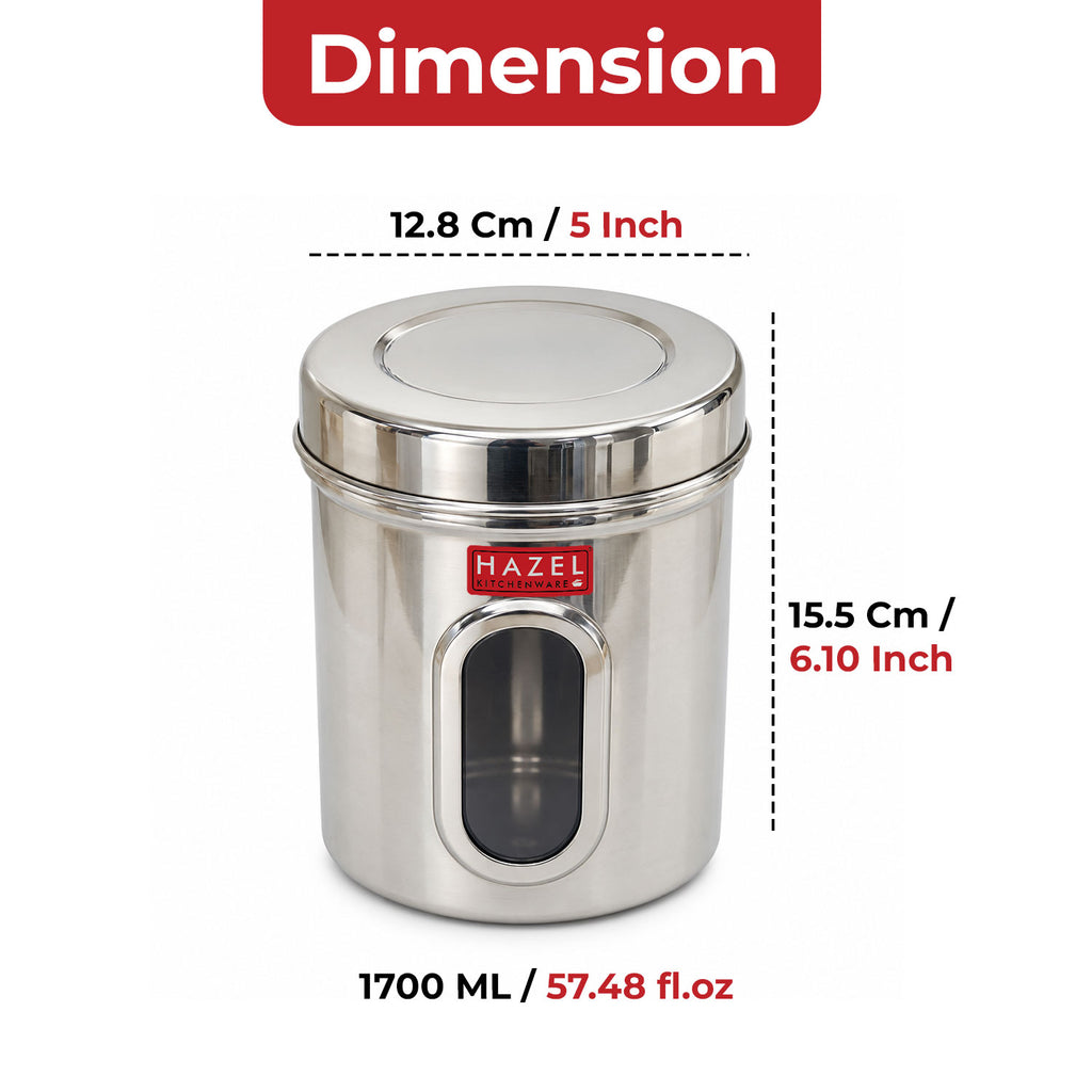 Transparent Kitchen Storage Containers, 1700 ML (Set of 2)