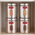 Airtight Transparent Steel Container Set of 4, 2400 ml Each