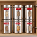 Airtight Transparent Steel Container Set of 6, 2400 ml Each