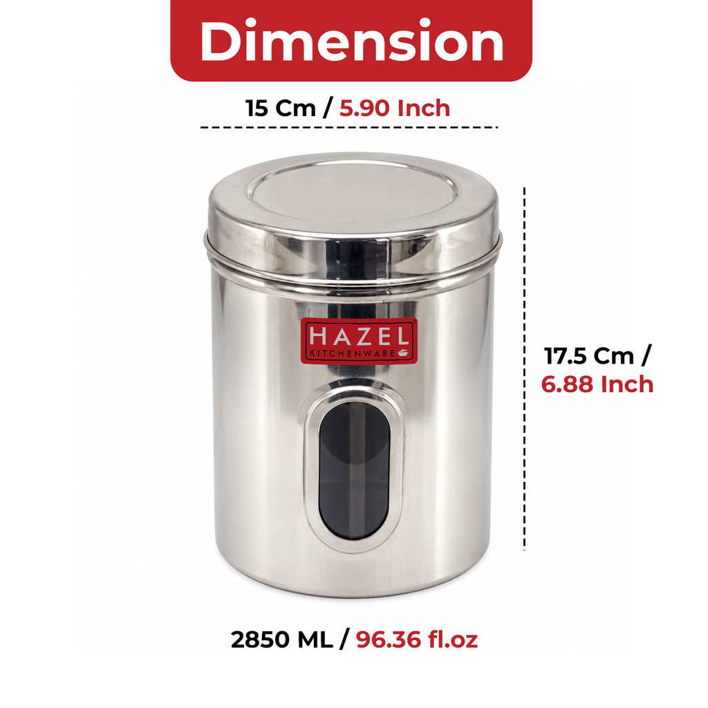 Transparent Kitchen Storage Containers, Airtight Lid, 2850 ML (Set of 4)