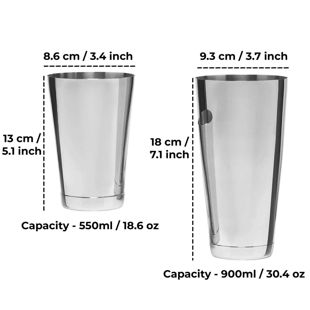 Stainless Steel Cocktail Shaker Set of 2, Small & Large Drink Shaker