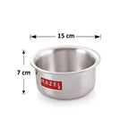 Aluminium Flat Bottom Patila Tope Pot, Set of 2, 875 ml & 1125 ml, Silver