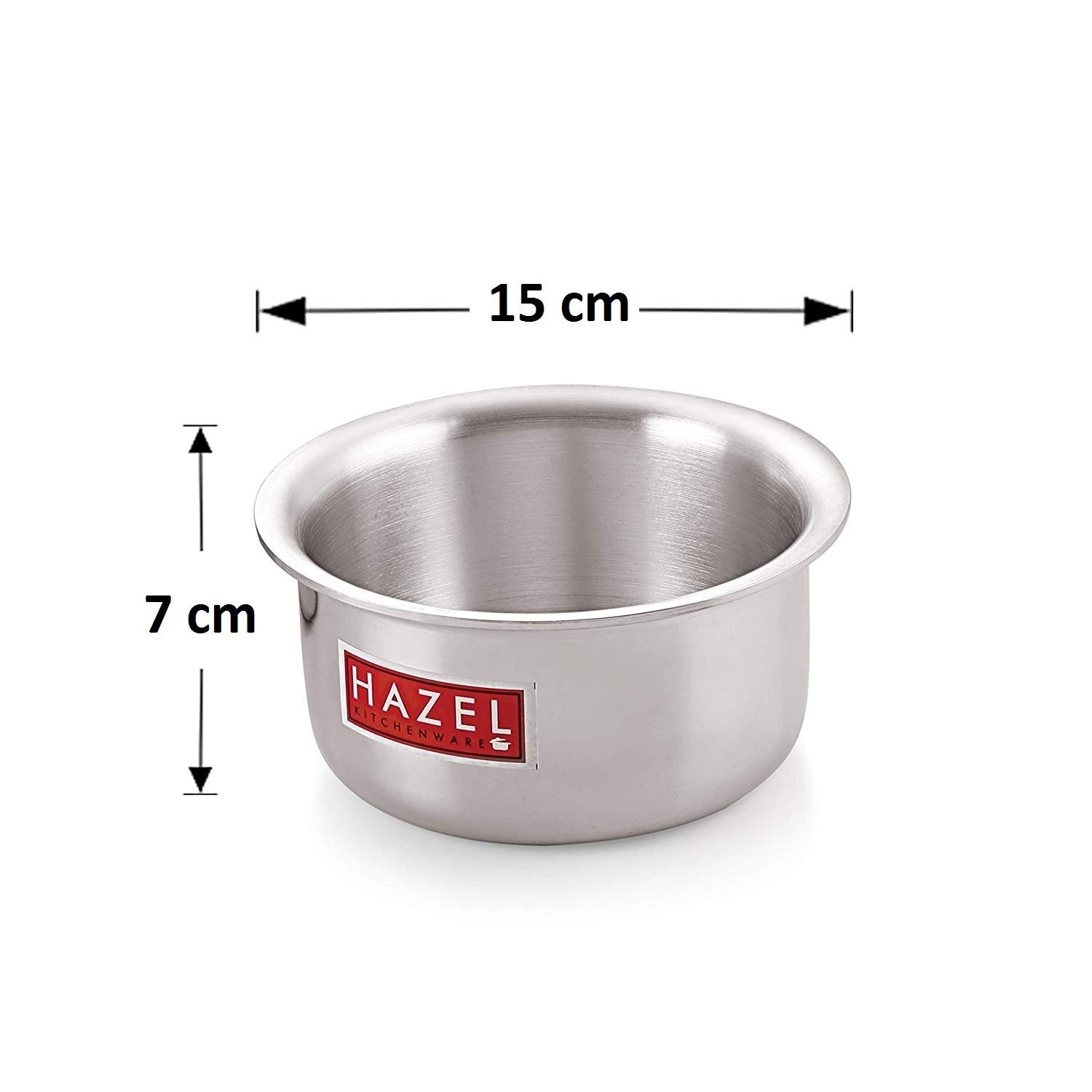 Aluminium Flat Bottom Patila Tope Pot, Set of 2, 875 ml & 1125 ml, Silver