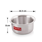 Aluminium Flat Bottom Patila Tope Pot, Set of 2, 875 ml & 1125 ml, Silver