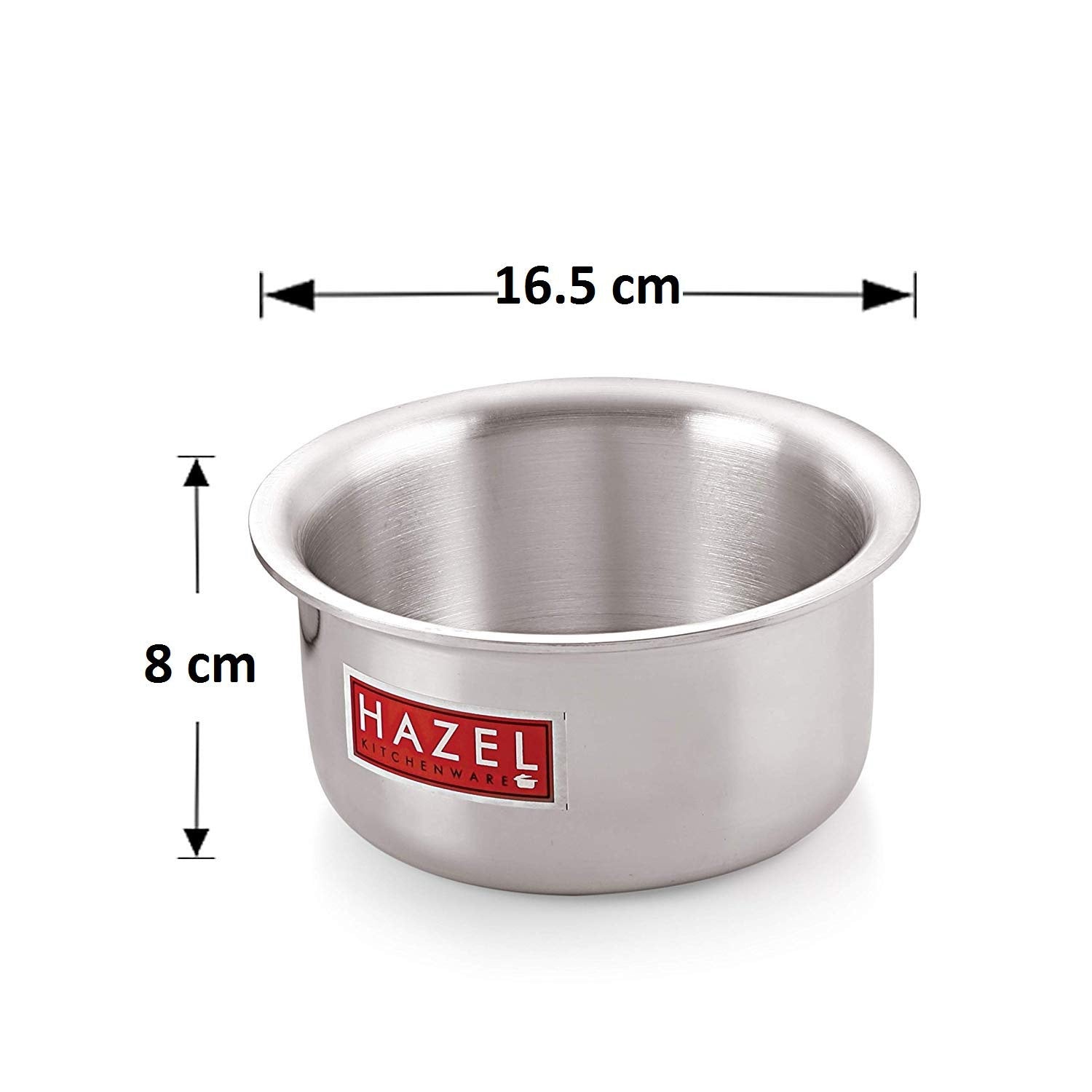 Aluminium Flat Bottom Patila Tope Pot, Set of 2, 875 ml & 1125 ml, Silver