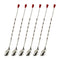 Stainless Steel Bar Spoon, Twisted Cocktail Stirrer with Red Knob, Set of 6