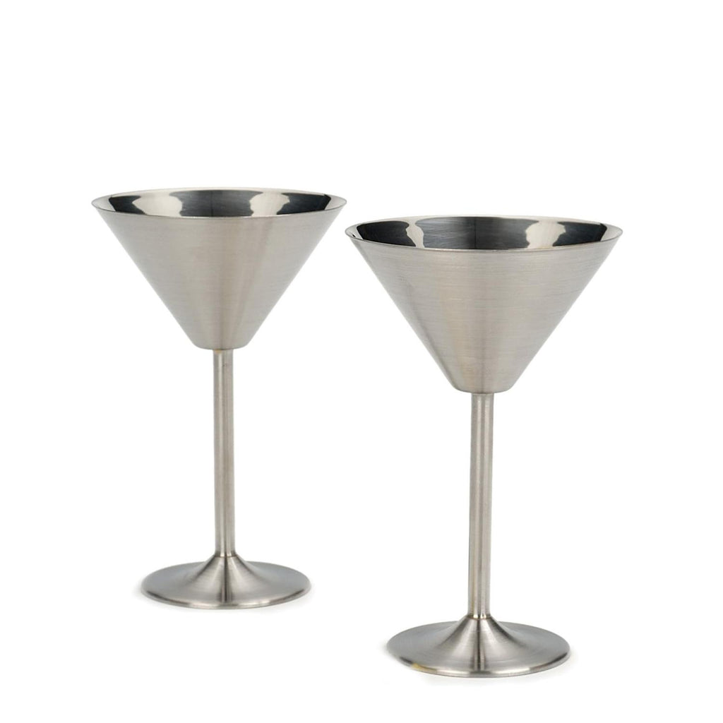 Stainless Steel Martini Drinking Glass, Martini Glass for Serving, 200 ml, Set of 2, Silver