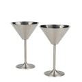 Stainless Steel Martini Drinking Glass, Martini Glass for Serving, 200 ml, Set of 2, Silver