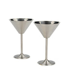 Stainless Steel Martini Drinking Glass, Martini Glass for Serving, 200 ml, Set of 2, Silver