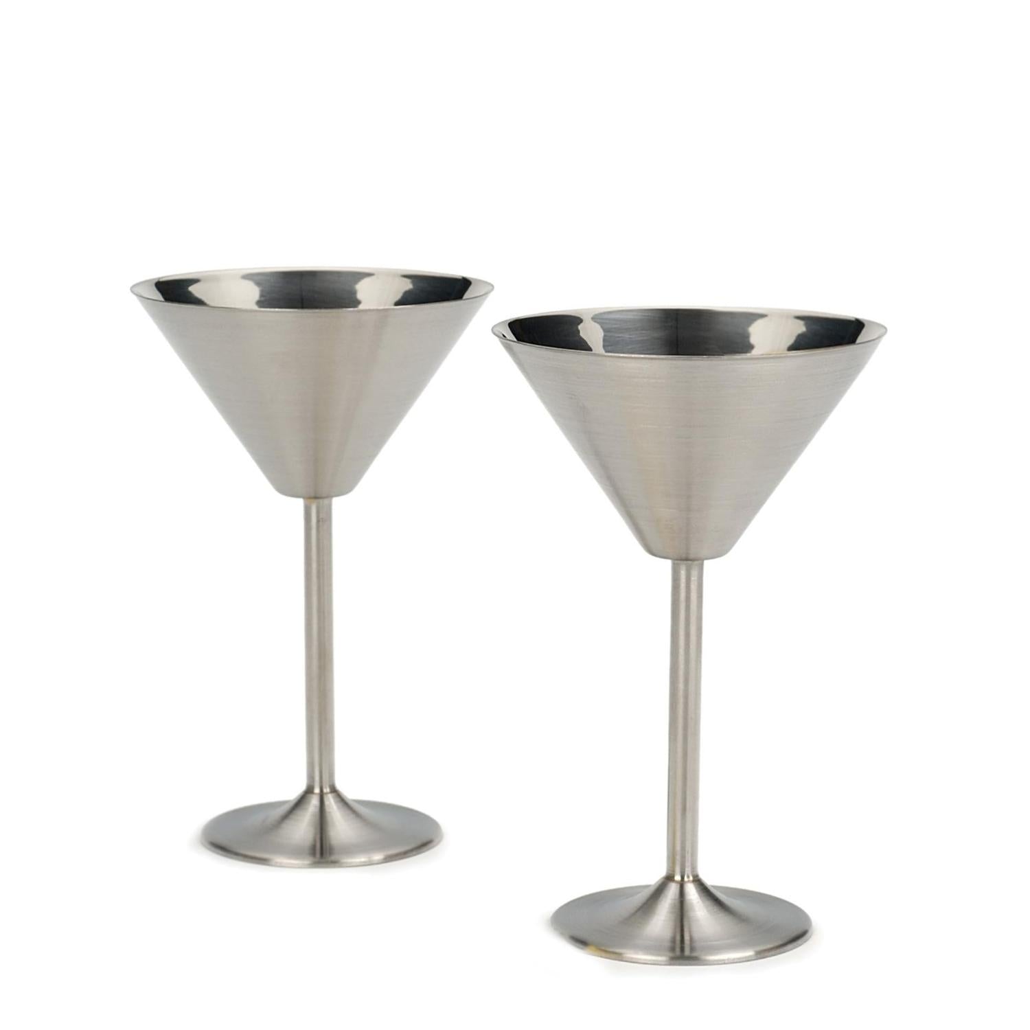 Stainless Steel Martini Drinking Glass, Martini Glass for Serving, 200 ml, Set of 2, Silver