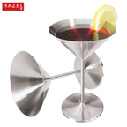 Stainless Steel Martini Drinking Glass, Martini Glass for Serving, 200 ml, Set of 2, Silver