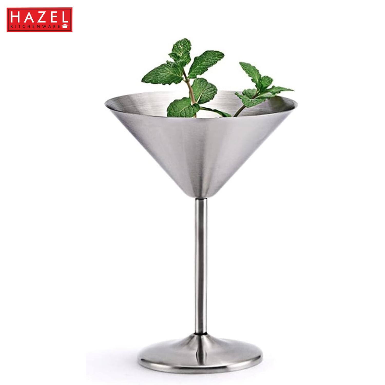 Stainless Steel Martini Drinking Glass, Martini Glass for Serving, 200 ml, Set of 2, Silver