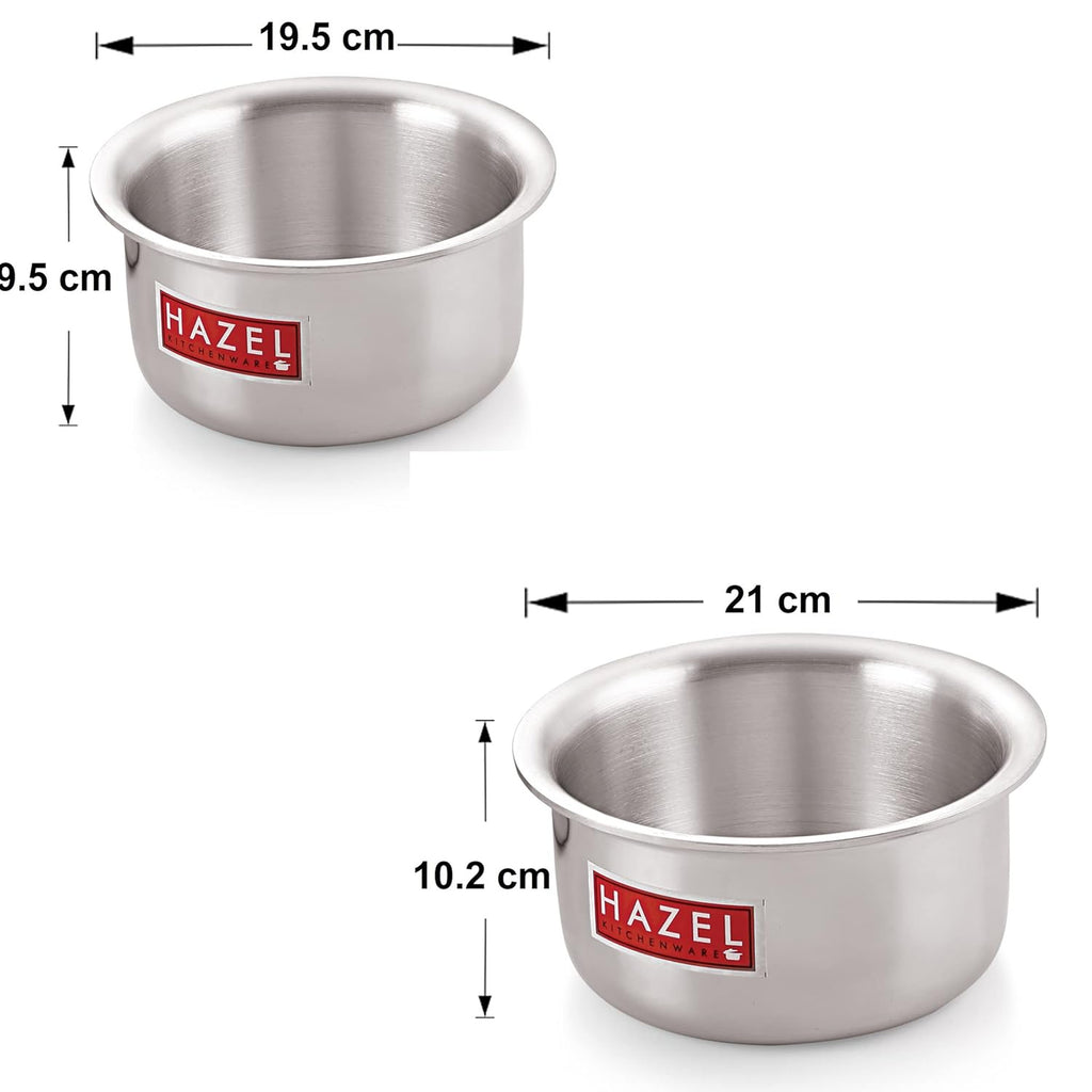 Aluminium Flat Bottom Patila Tope Pot, Set of 5, 875 ml-2600 ml, Silver