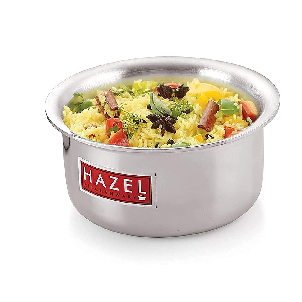 Aluminium Flat Bottom Patila Tope Pot, Set of 5, 875 ml-2600 ml, Silver