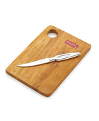 Wooden Chopping Board with Stainless Steel Knife, Set of 2