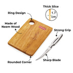 Stainless Steel Tomato Knife with Wooden Chopping Board Set of 2