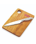 Wooden Chopping Board for Kitchen with Stainless Steel Chef Sharp knife, Set of 2