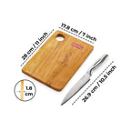 Wooden Chopping Board for Kitchen with Stainless Steel Chef Sharp knife, Set of 2