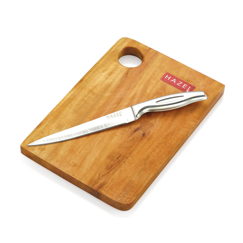 Stainless Kitchen Paring knife with Wooden Chopping Board for Kitchen, Set of 2