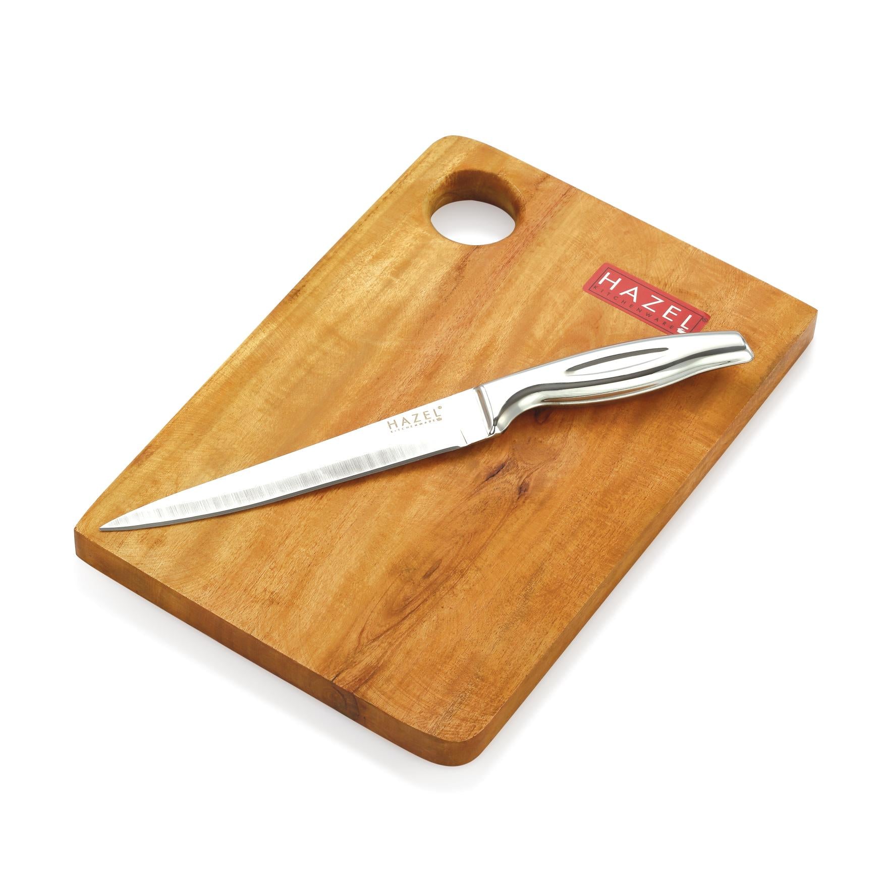 Stainless Kitchen Paring knife with Wooden Chopping Board for Kitchen, Set of 2