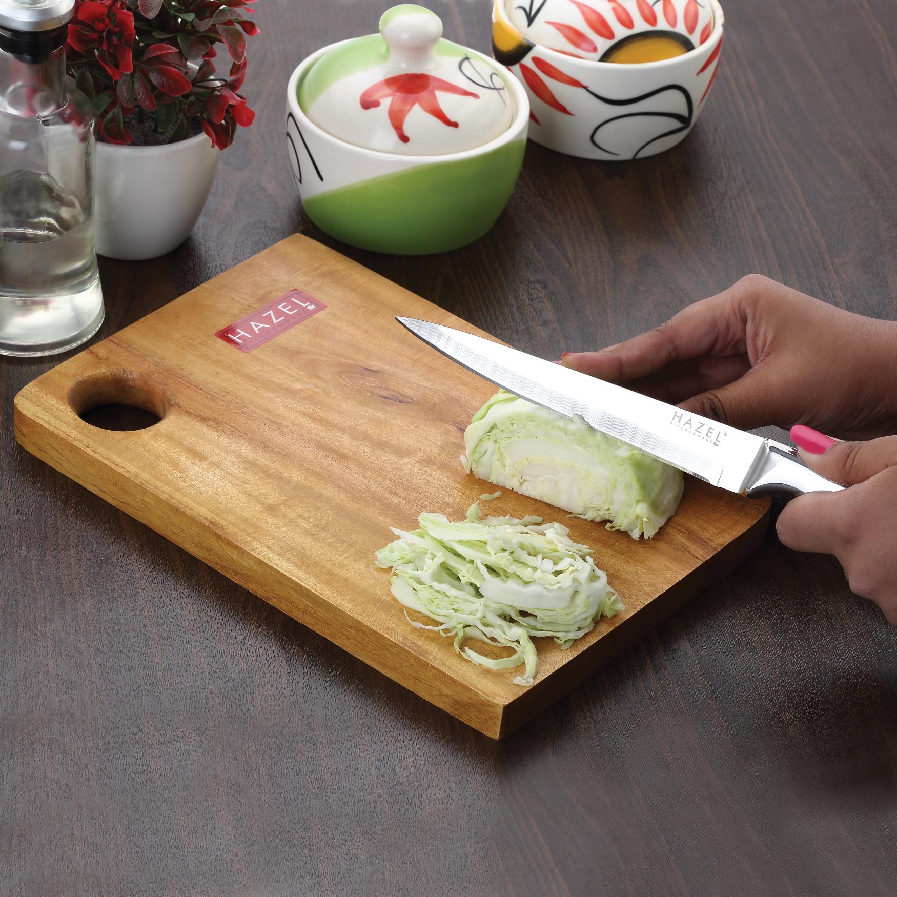 Stainless Kitchen Paring knife with Wooden Chopping Board for Kitchen, Set of 2