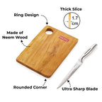 Stainless Kitchen Paring knife with Wooden Chopping Board for Kitchen, Set of 2