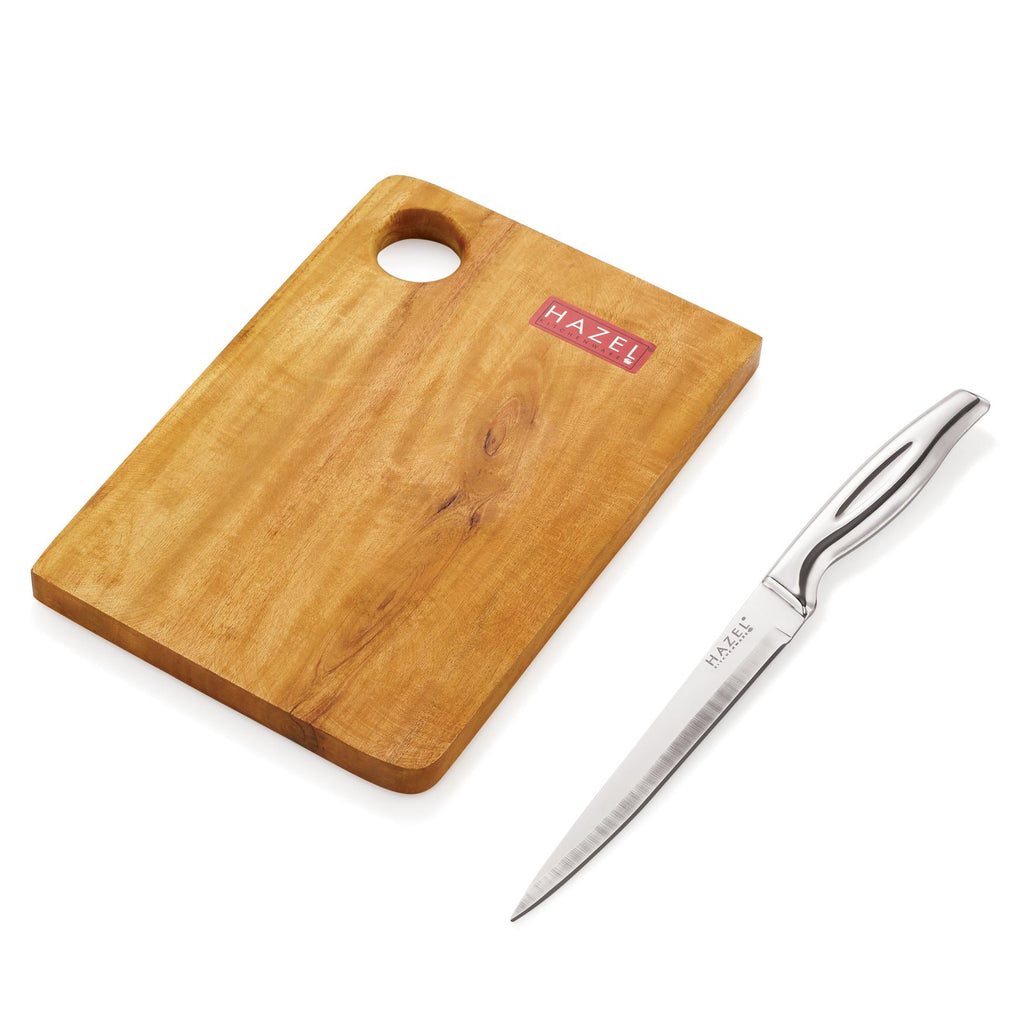 Stainless Kitchen Paring knife with Wooden Chopping Board for Kitchen, Set of 2