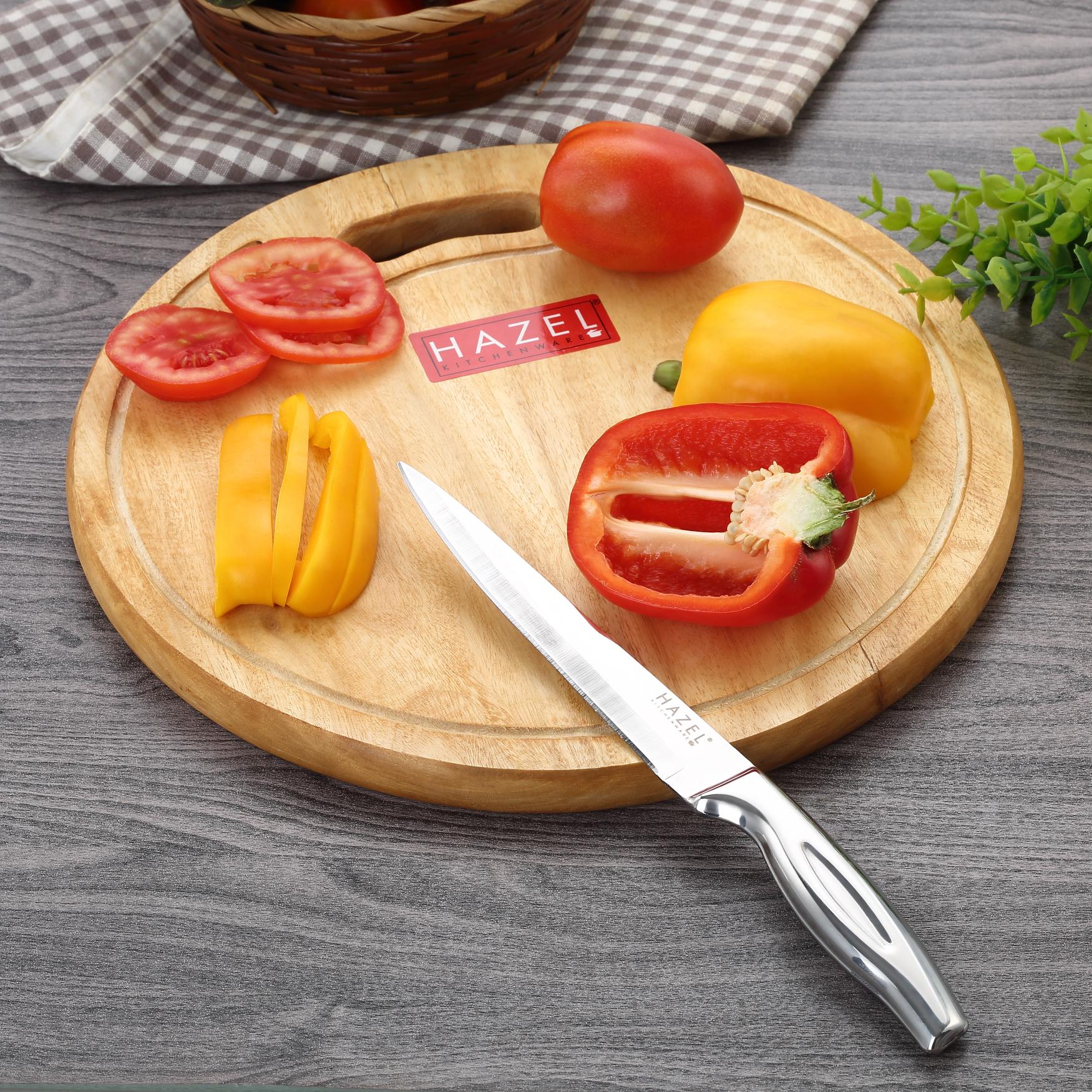 Wooden Chopping Board with Stainless Steel Paring Knife, Set of 2