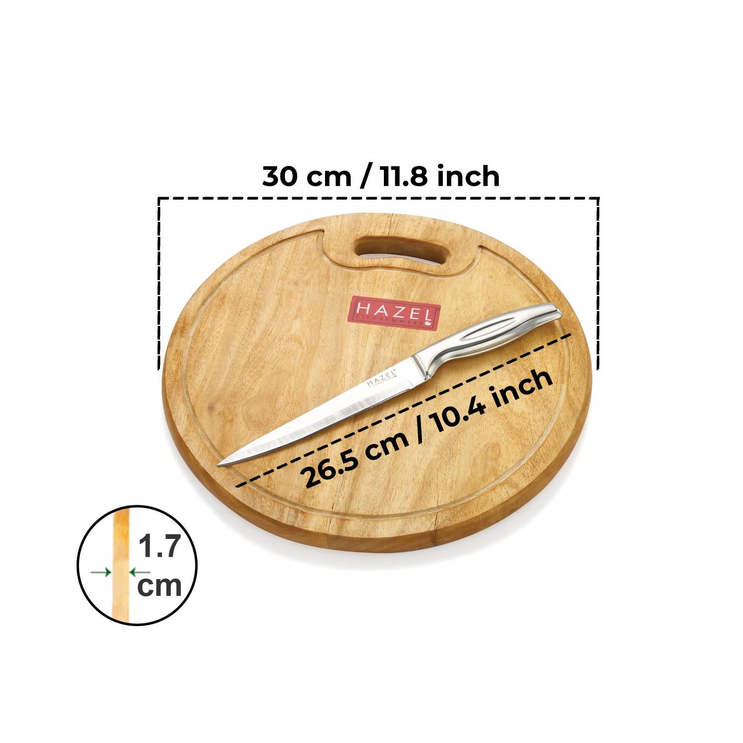 Wooden Chopping Board with Stainless Steel Paring Knife, Set of 2