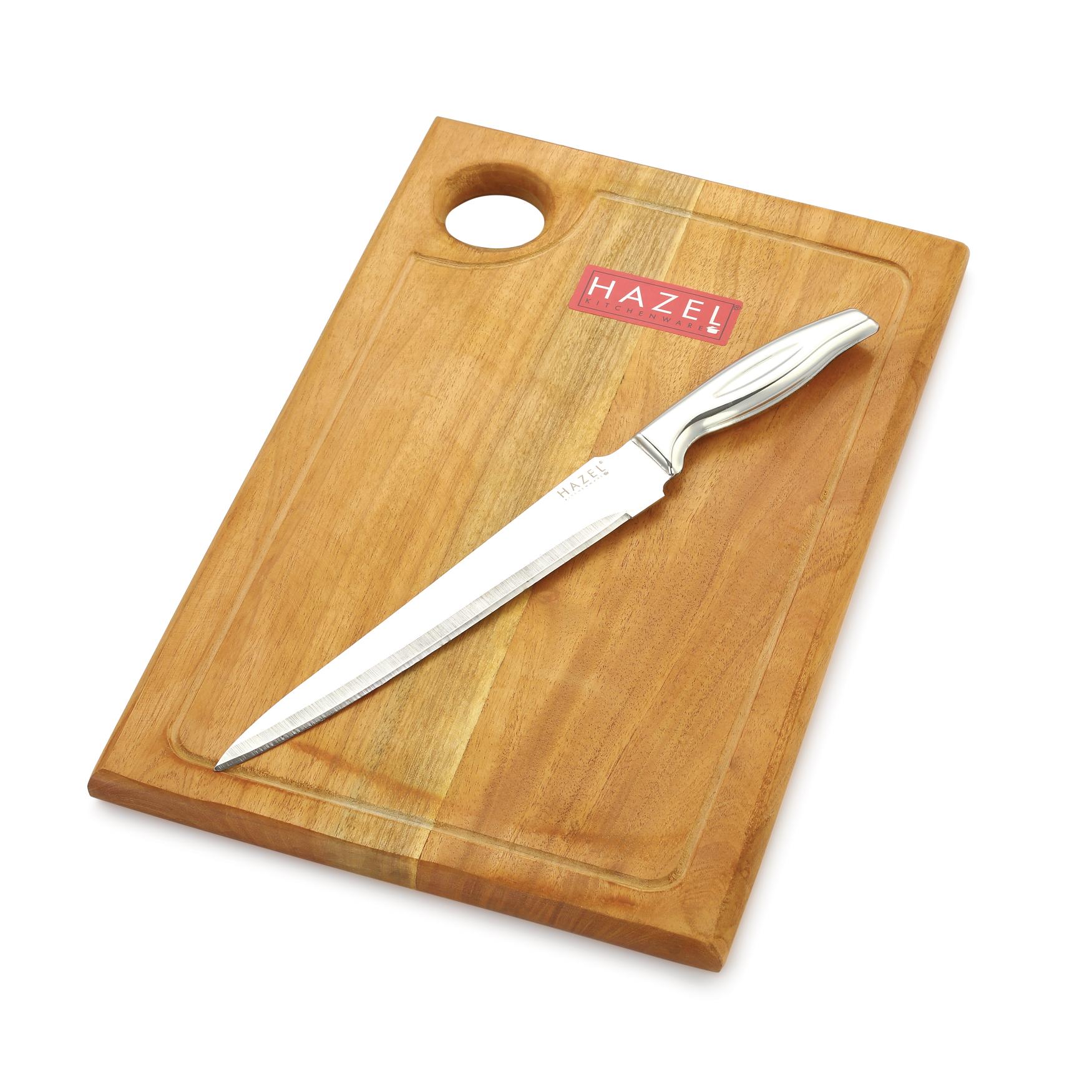 Stainless Kitchen Chopper knife with Wooden Chopping Board for Kitchen, Set of 2