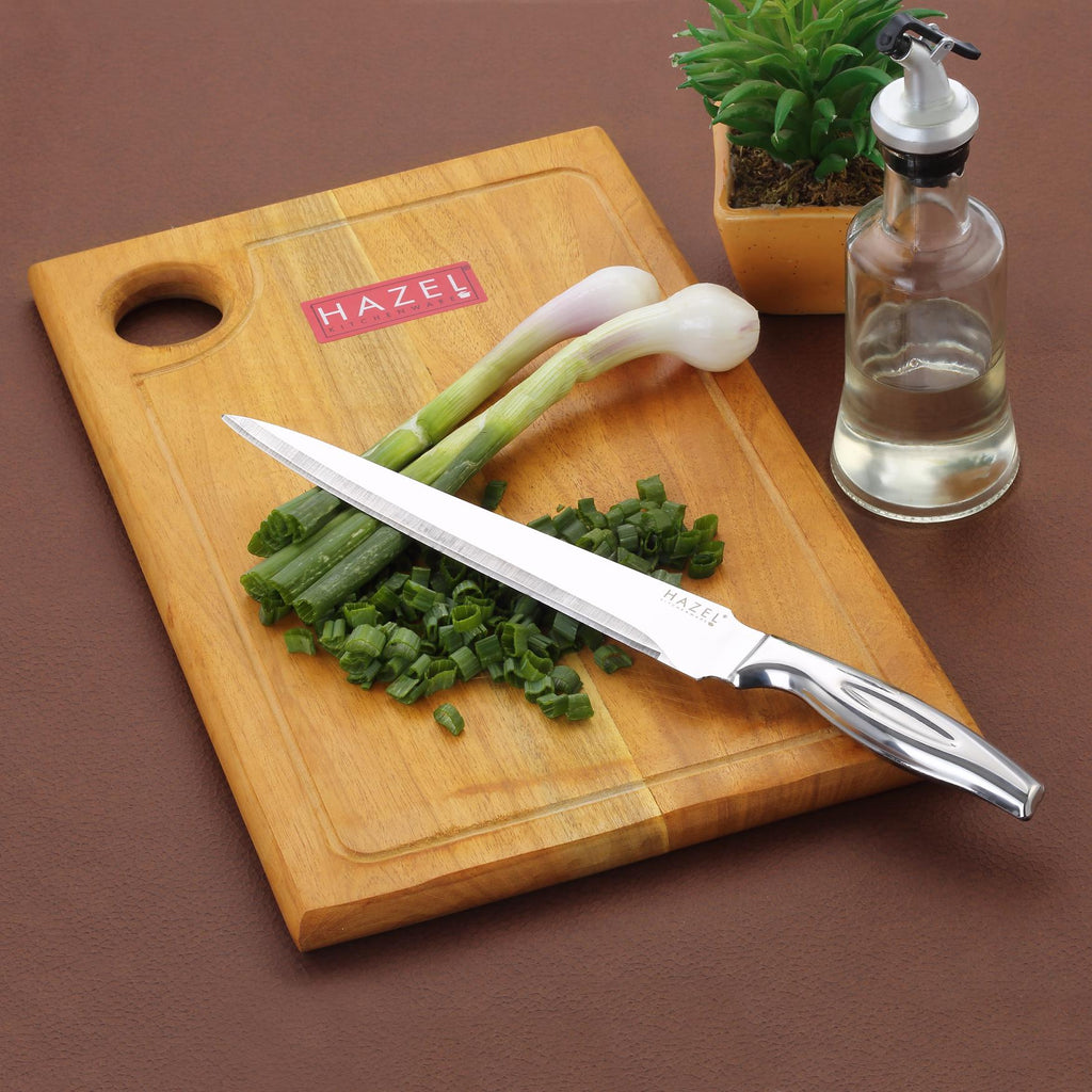 Stainless Kitchen Chopper knife with Wooden Chopping Board for Kitchen, Set of 2