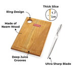 Stainless Kitchen Chopper knife with Wooden Chopping Board for Kitchen, Set of 2