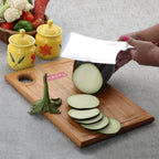 Wooden Chopping Board for Kitchen with Stainless Steel Chopper Sharp knife, Set of 2