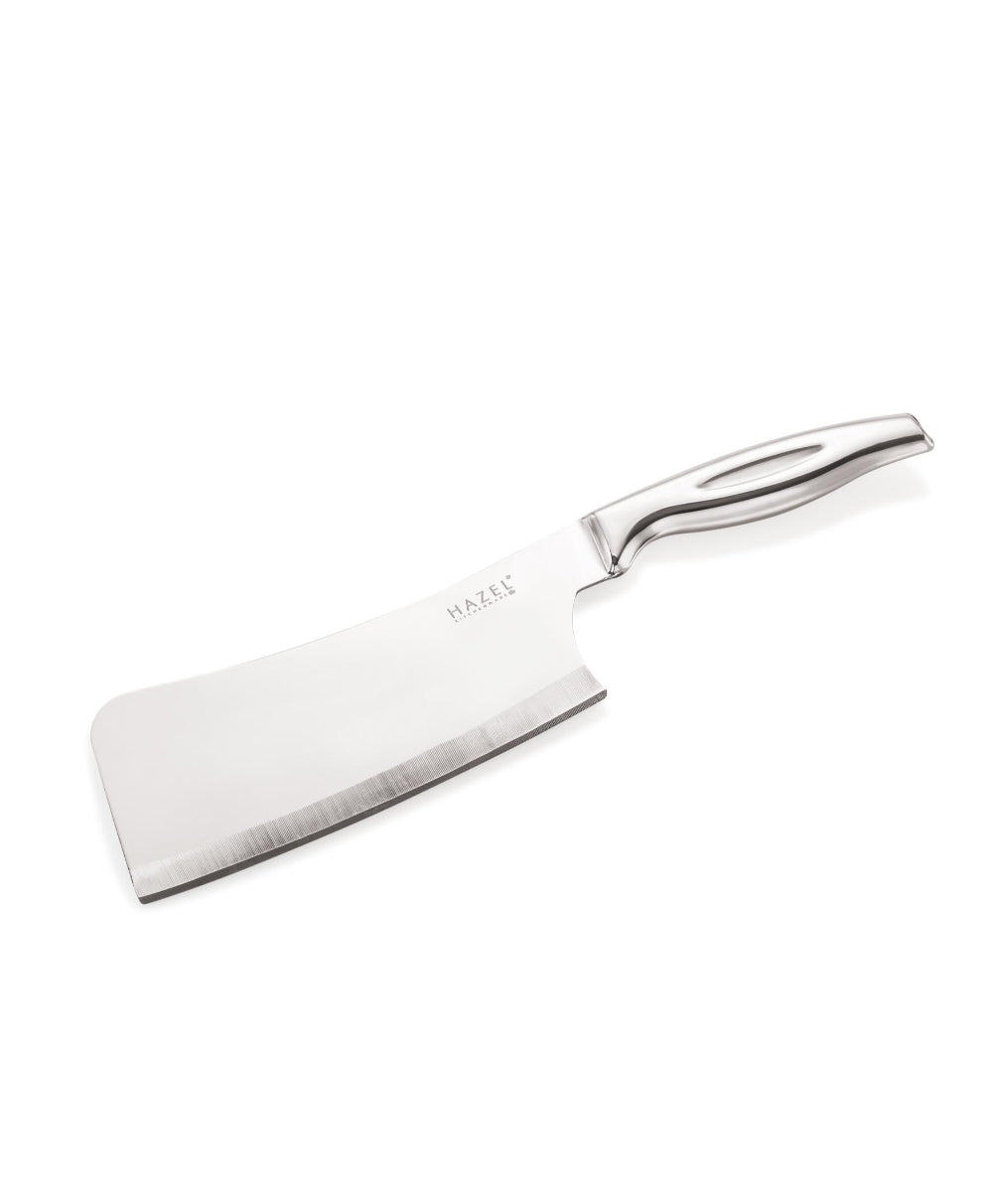Wooden Chopping Board with Stainless Steel Chopper Knife Set of 2