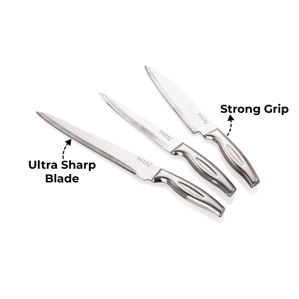 Stainless Steel Sharp Kitchen knife for Kitchen, Chef Knife, Paring Knife & Carving Knife, Set of 3