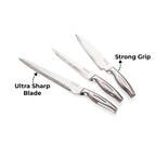 Stainless Steel Sharp Kitchen knife for Kitchen, Chef Knife, Paring Knife & Carving Knife, Set of 3
