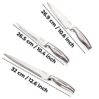 Stainless Steel Sharp Kitchen knife Set of 4|Chef, Paring, Carving Knife & Rect Chopping Board