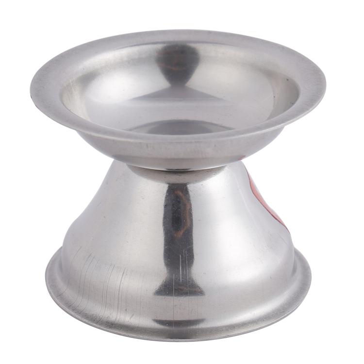 Stainless Steel Fulwati Diya, Pooja Deepak Oil Lamp, (5 x 3.8cm), Set of 2