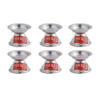 Stainless Steel Fulwati Diya, Pooja Deepak Oil Lamp, (5 x 3.8cm), Set of 6