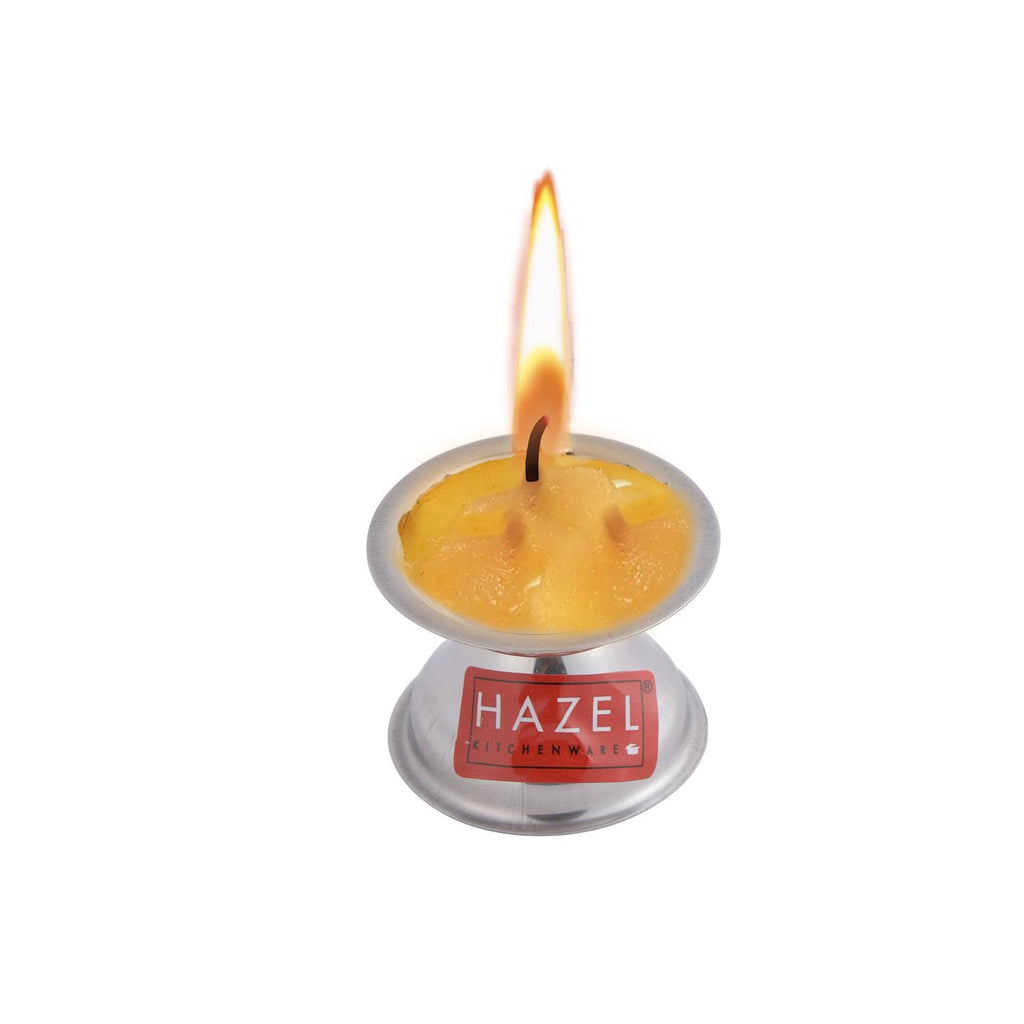 Stainless Steel Fulwati Diya, Pooja Deepak Oil Lamp, (5 x 3.8cm), Set of 6