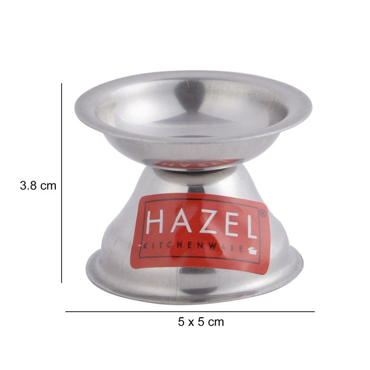 Stainless Steel Fulwati Diya, Pooja Deepak Oil Lamp, (5 x 3.8cm), Set of 6