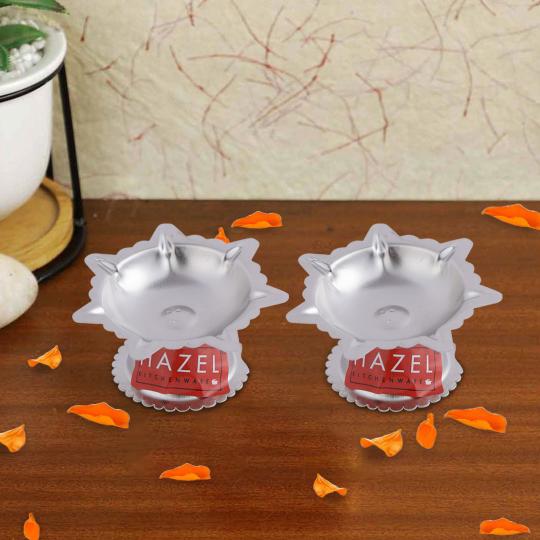 Stainless Steel 7 Wati Diya for Puja, Oil Lamp Deepak, Set of 2